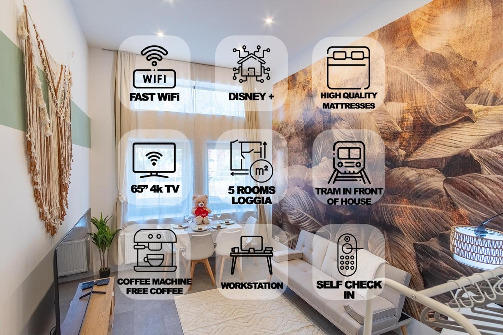 65 Zoll 4K Tv, Disney Plus, Soundbar, Kostenloser Kaffee, 5 Raeume Leipzig Exterior photo